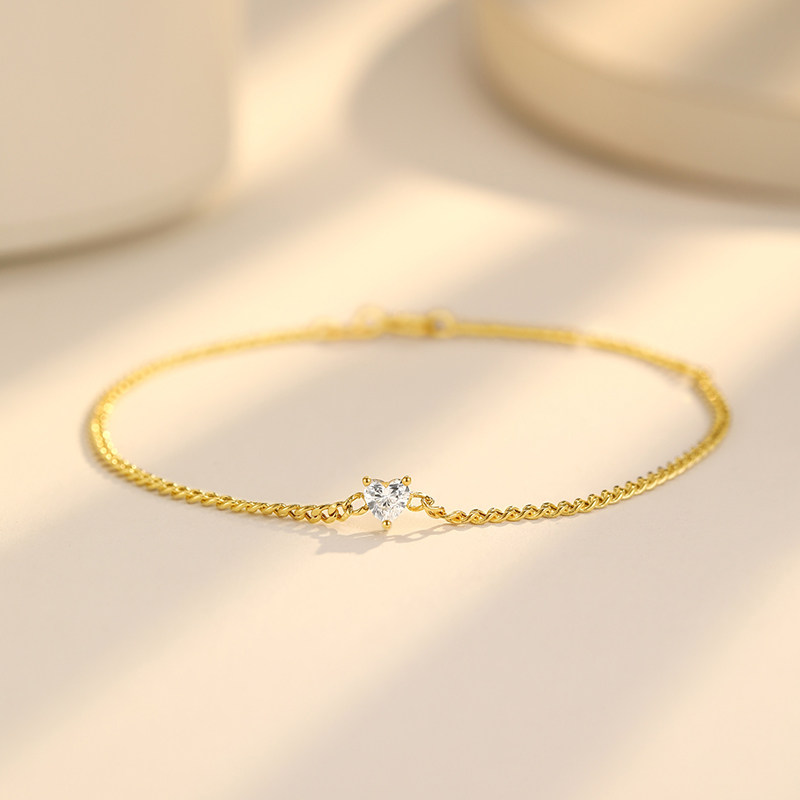 钻石佐卡伊18k金钻石手链浪漫心形手饰七夕新品手饰