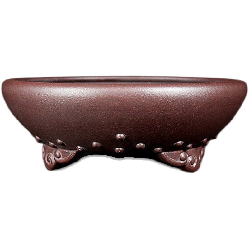 宜兴陶瓷紫砂花盆绿植花卉盆景室内手工仿古花盆