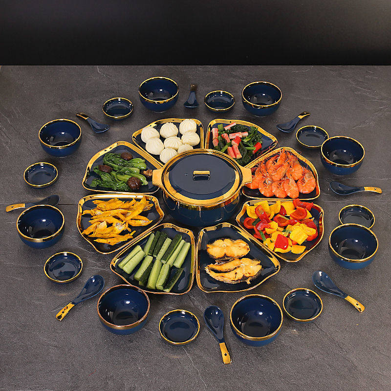 餐具家用扇形圆桌摆盘创意拼盘年夜饭团圆盘子盘