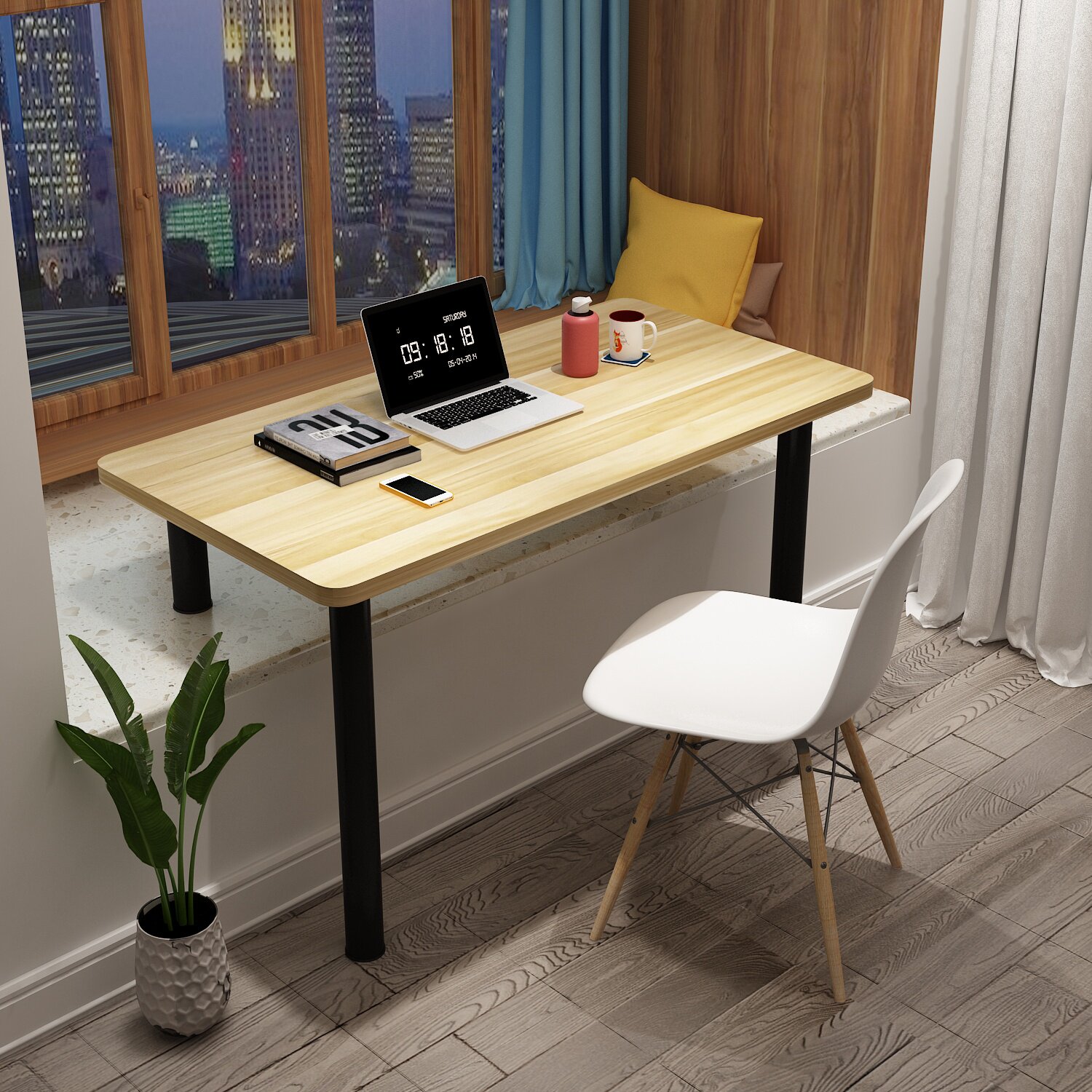 飘窗桌电脑桌长短腿书桌学生写字笔记本桌学习桌简约台式桌可定制