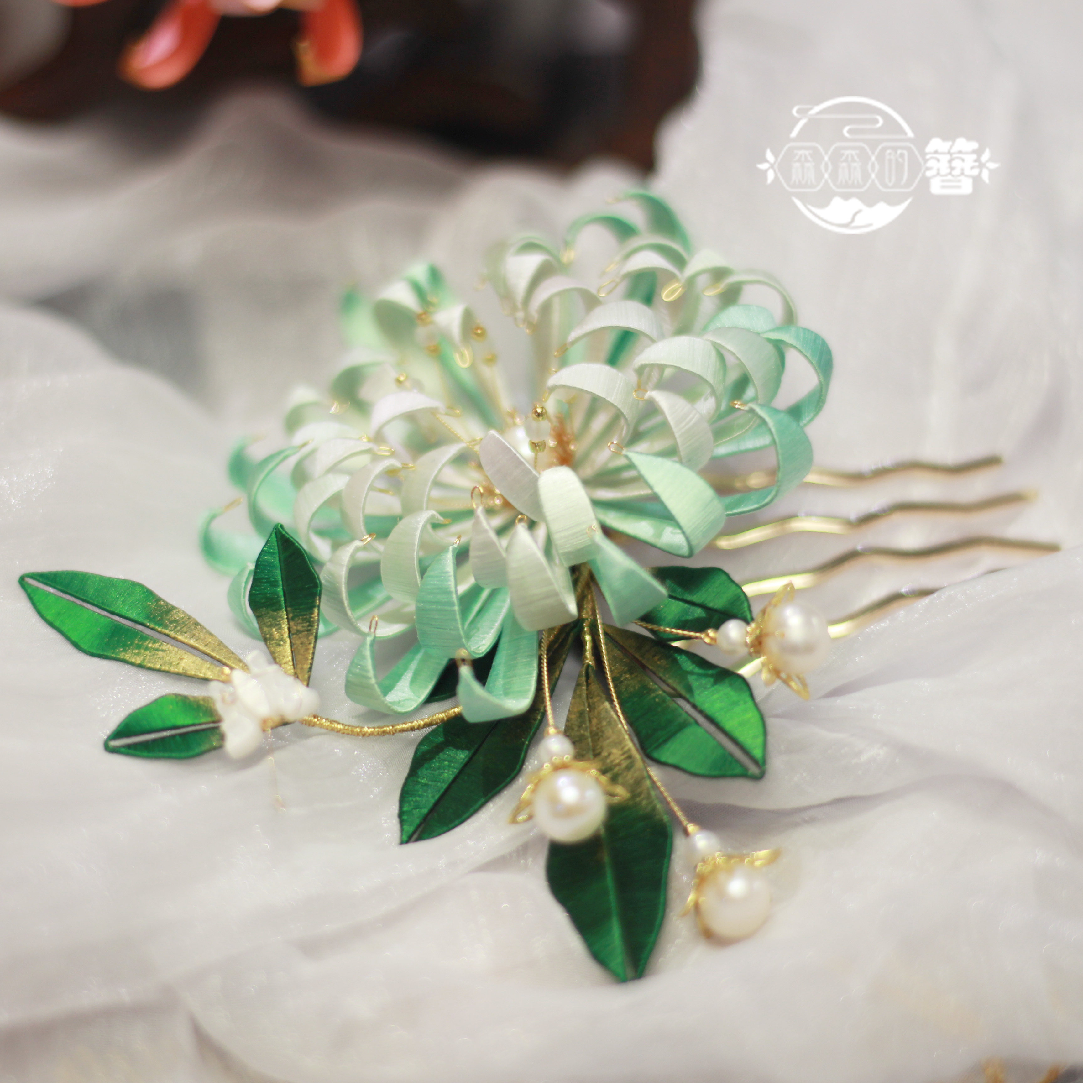 森森森的原创非遗缠花发簪复古国风清新金丝发饰