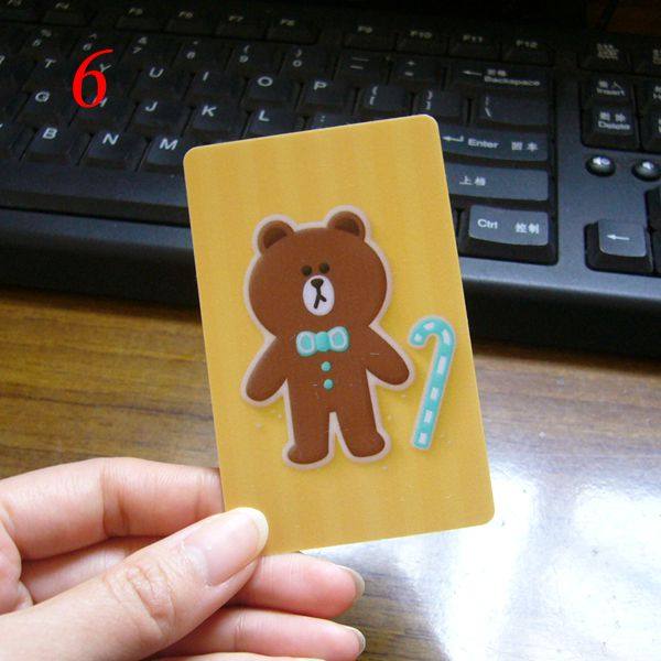 特价 布朗熊磨砂卡贴交通卡饭卡装饰贴纸防水动漫单面卡贴