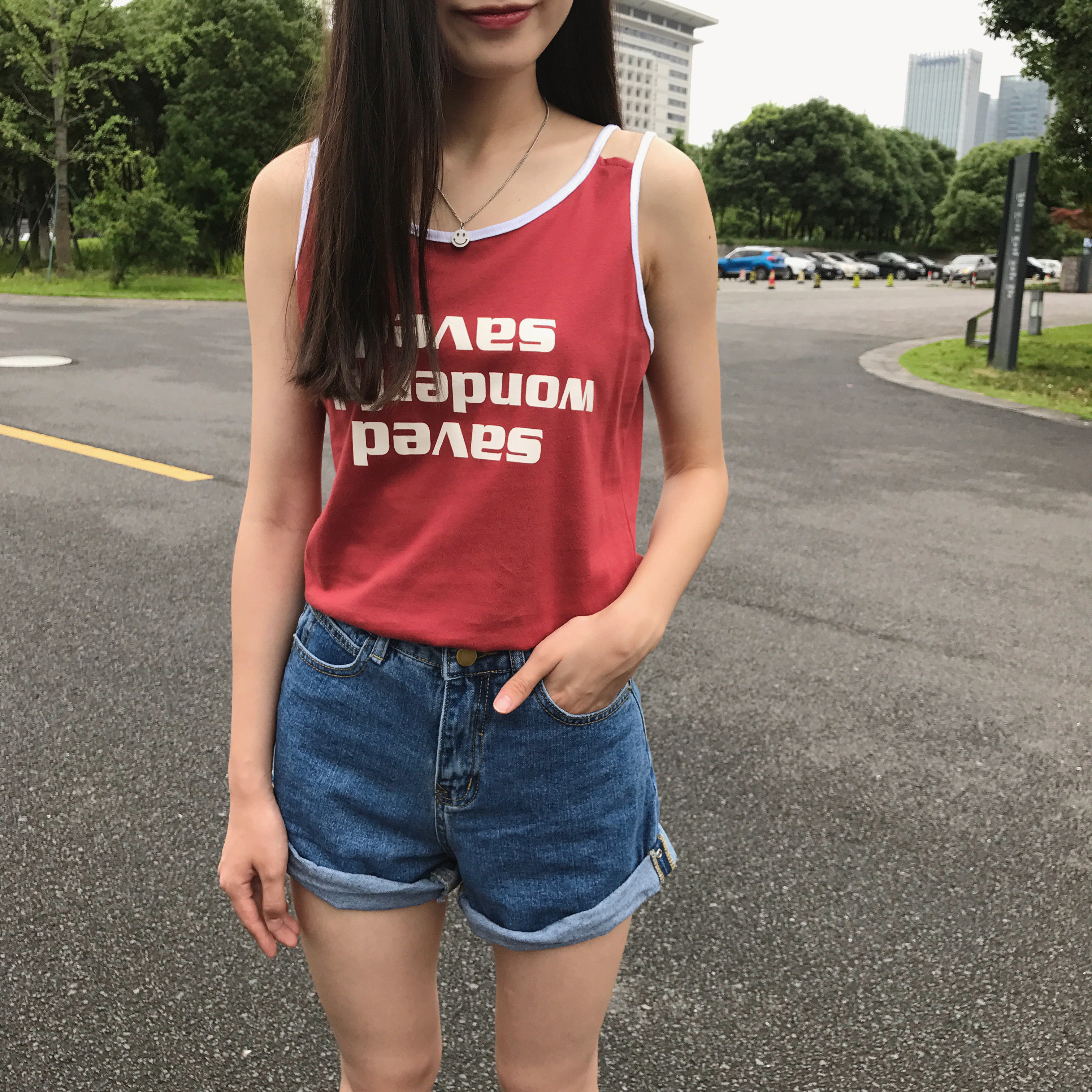 夏季韩版ulzzang宽松内搭外穿打底纯棉字母吊带运动小背心学生女