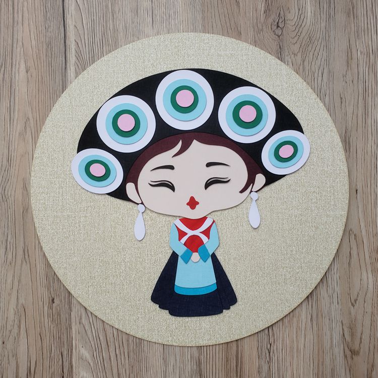 人物民族diy手工布艺拼布免剪材料贴画布贴画缝纫diy材料套装