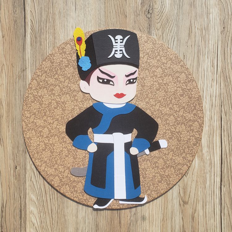 人物戏曲京剧diy手工布艺拼布免剪材料贴画缝纫diy