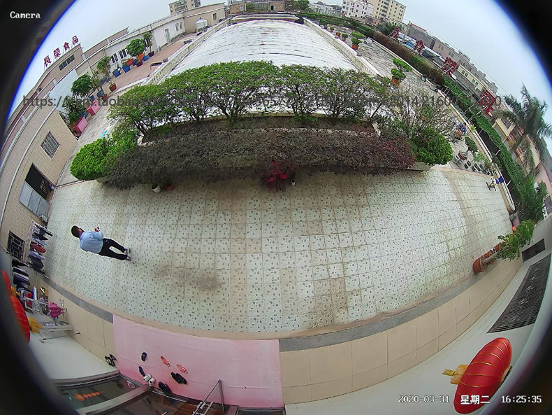 全景网络摄像机日夜全彩180度500万高清鱼眼poe暖光网络摄像机