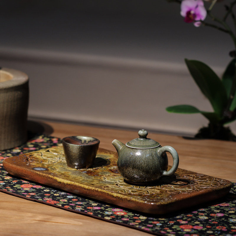 台湾吴金维徒弟刘孟函柴烧爆裂壶冰烟壶啸裂壶柴窑烧制台湾原产