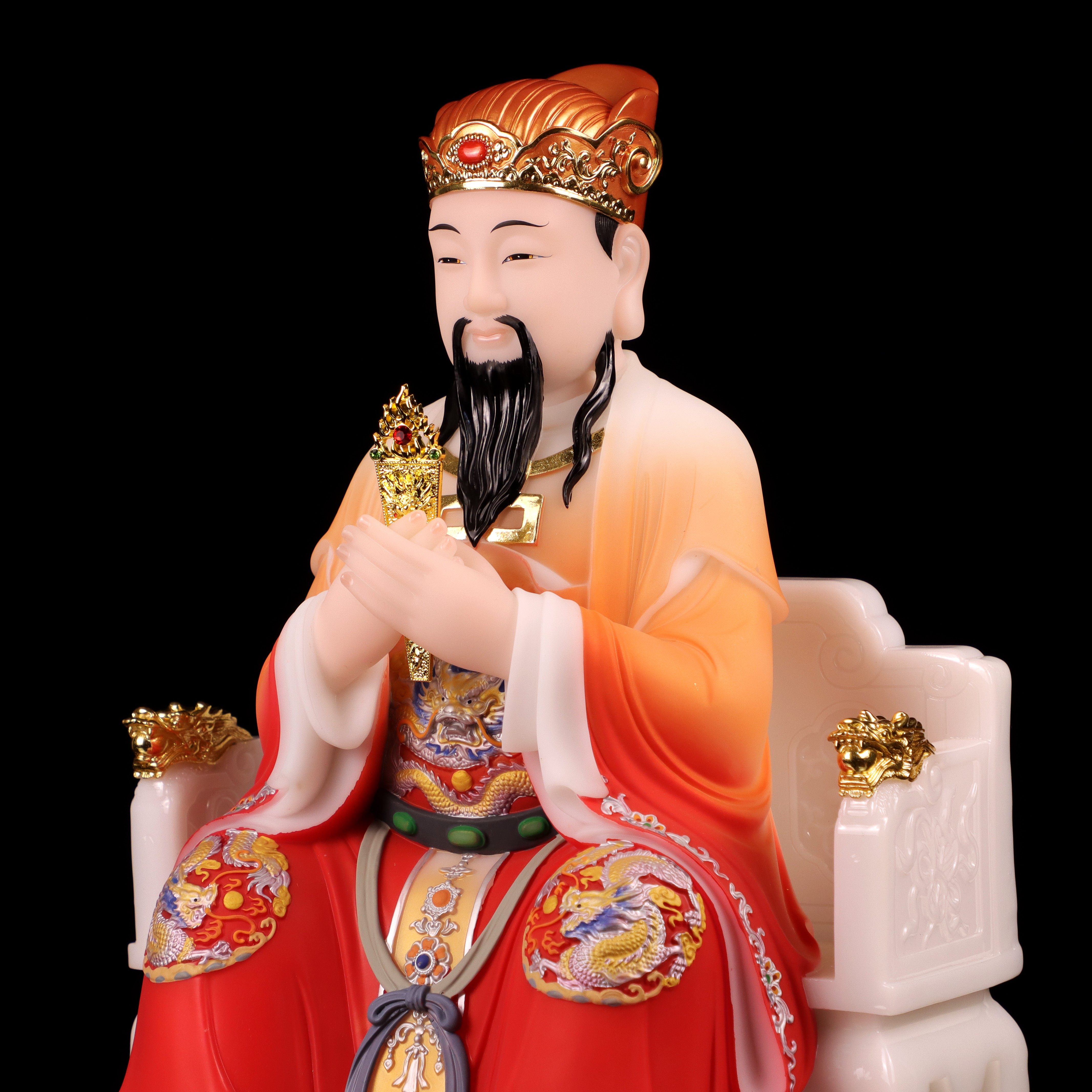 城隍爷像城隍庙守护城池16寸汉白玉佛像居家居家客摆件