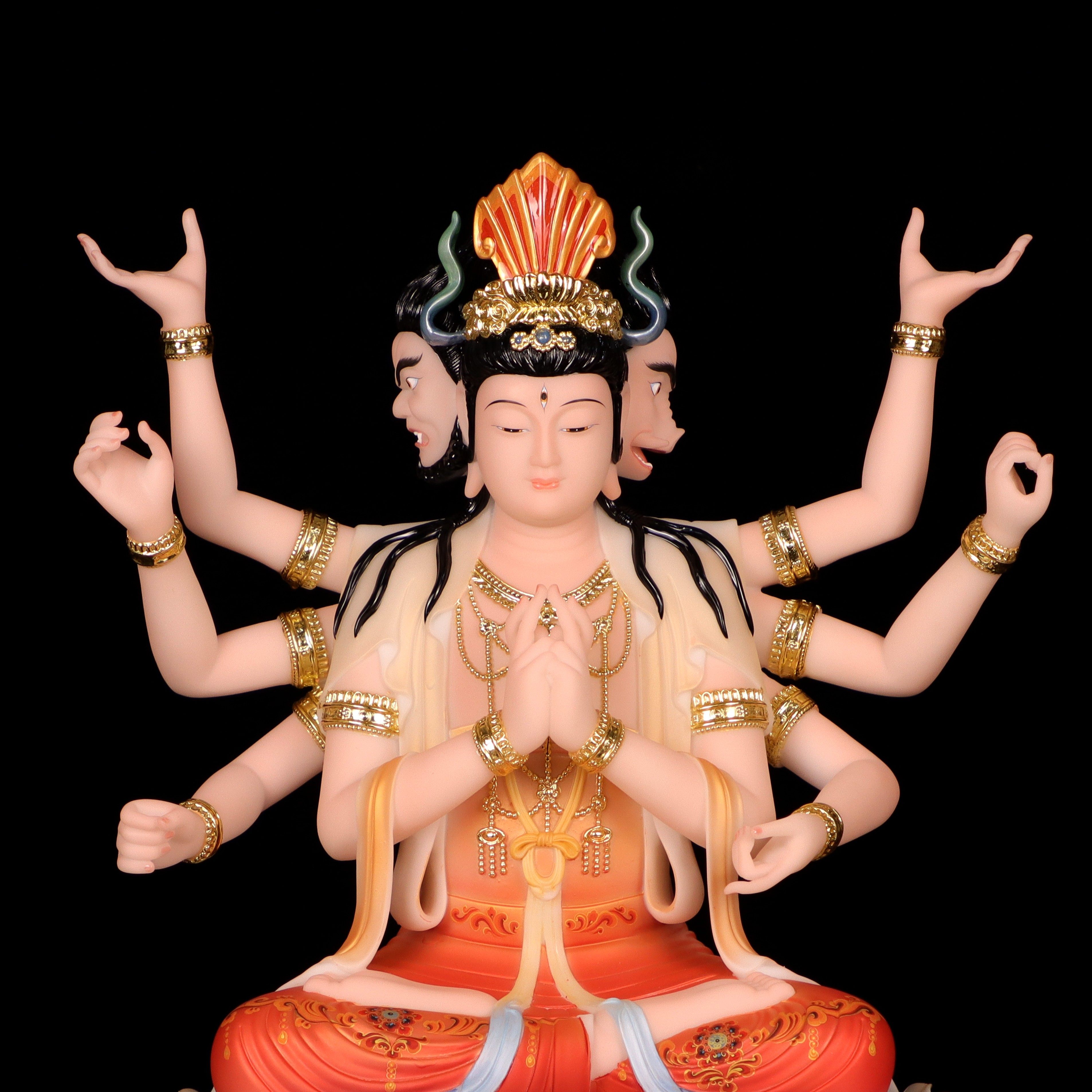 汉白玉斗姆元佛像斗母星君家居斗姥圆君道天尊中式摆件