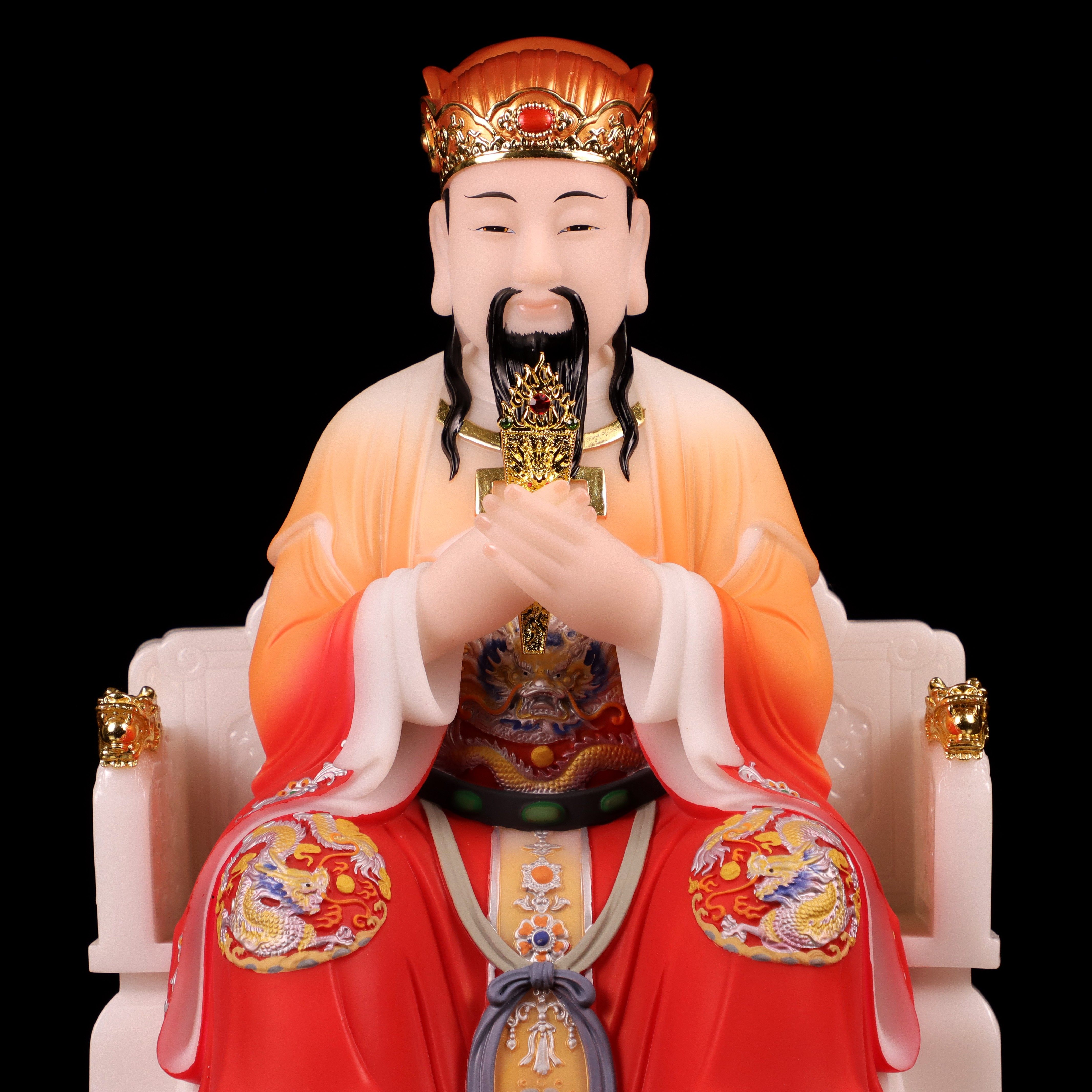 城隍爷像城隍庙守护城池16寸汉白玉佛像居家居家客摆件