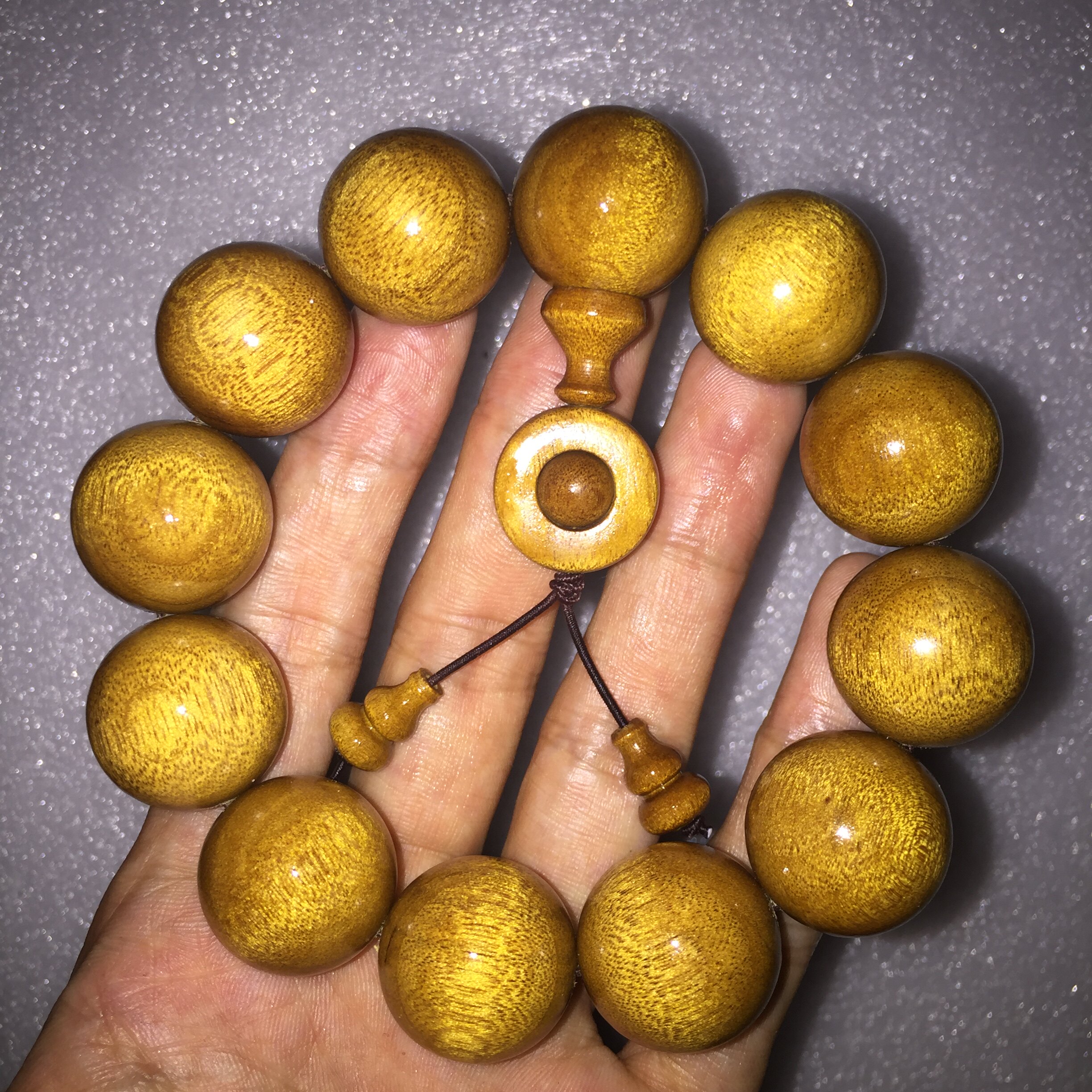 金丝四川楠木手串108颗水波转运沉香佛珠明清佛珠