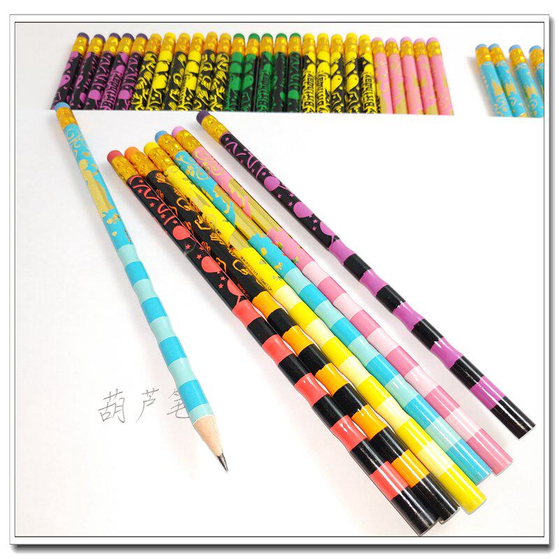 外贸台湾原单葫芦铅笔一年级小学生hb橡皮头握笔铅笔