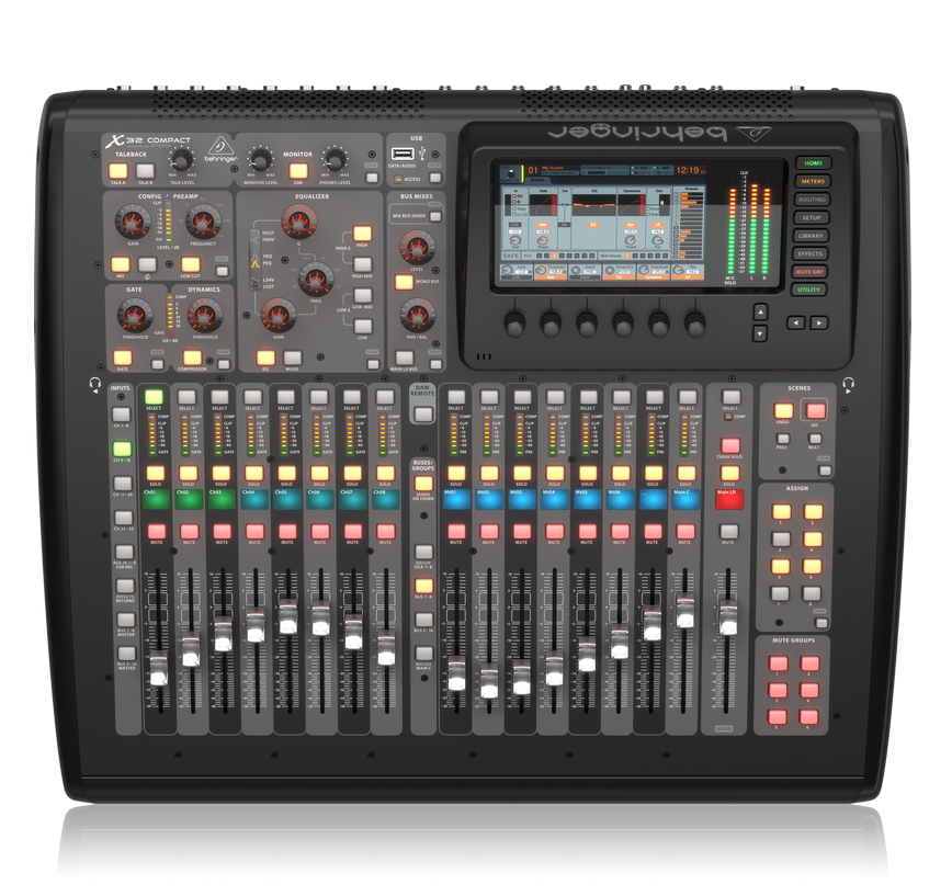 愤怒调音师behringer百灵达x32compact专业数字调音调音台舞台