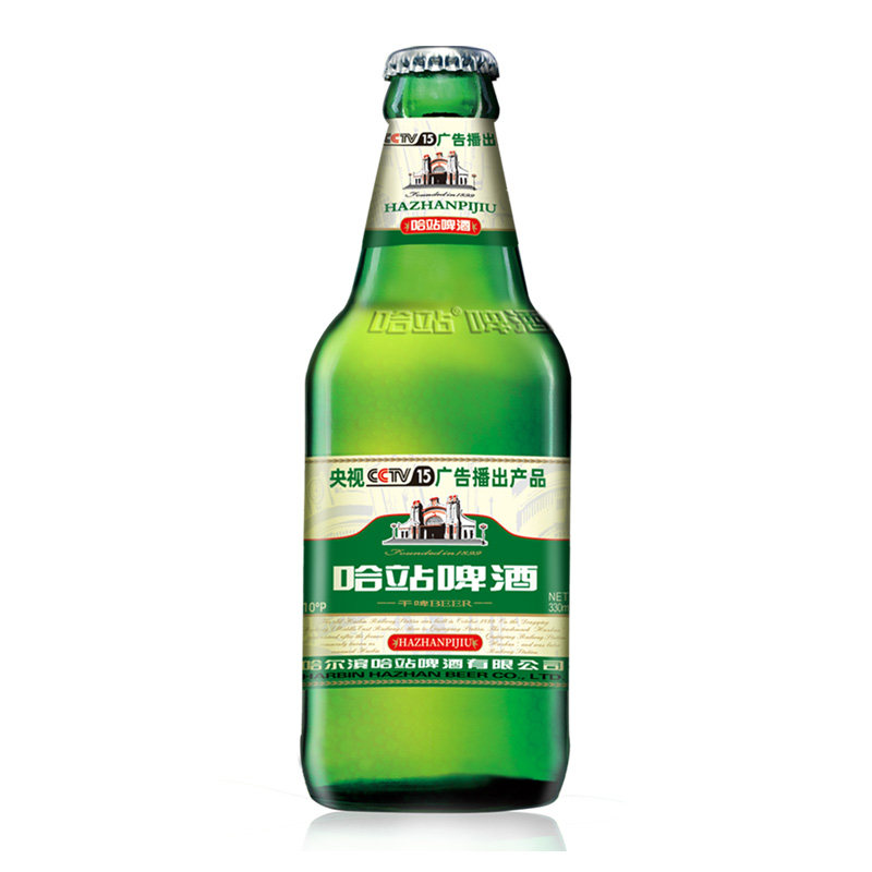 啤酒24瓶哈尔滨哈站干啤低糖无糖包邮破损包赔啤酒