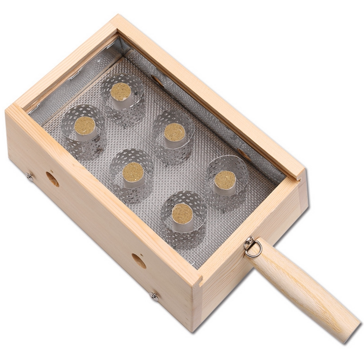 艾灸六柱松木双层网家用实木艾盒圆筒温灸器随身灸仪器正品保障