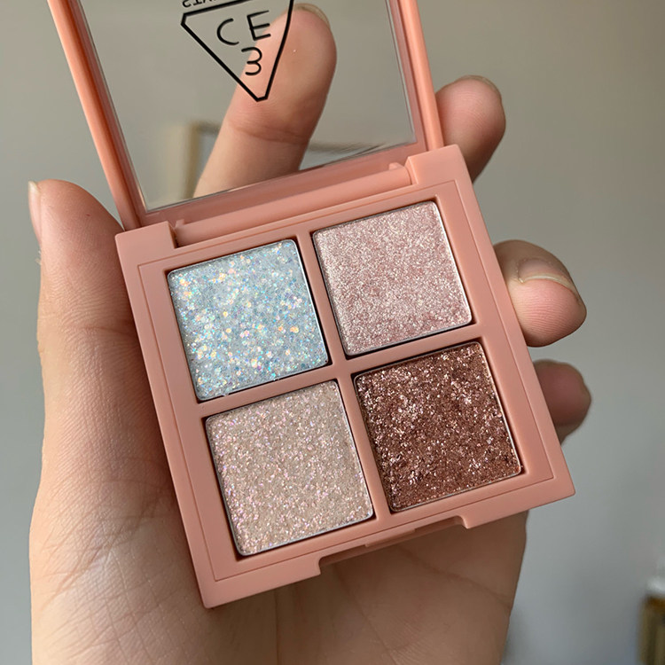 新品3ce mini muliti 四色4宫格 眼影盘哑光葱片干玫瑰珠光细钻闪