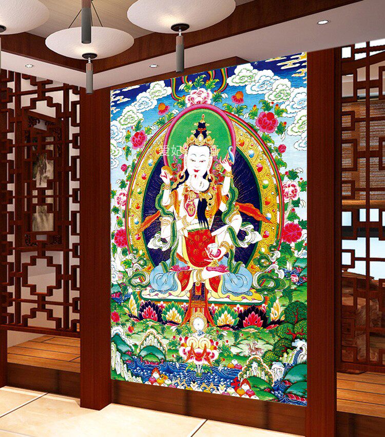 藏传佛教密宗唐卡diy树脂方钻满钻钻石金刚萨垛双十字绣套件