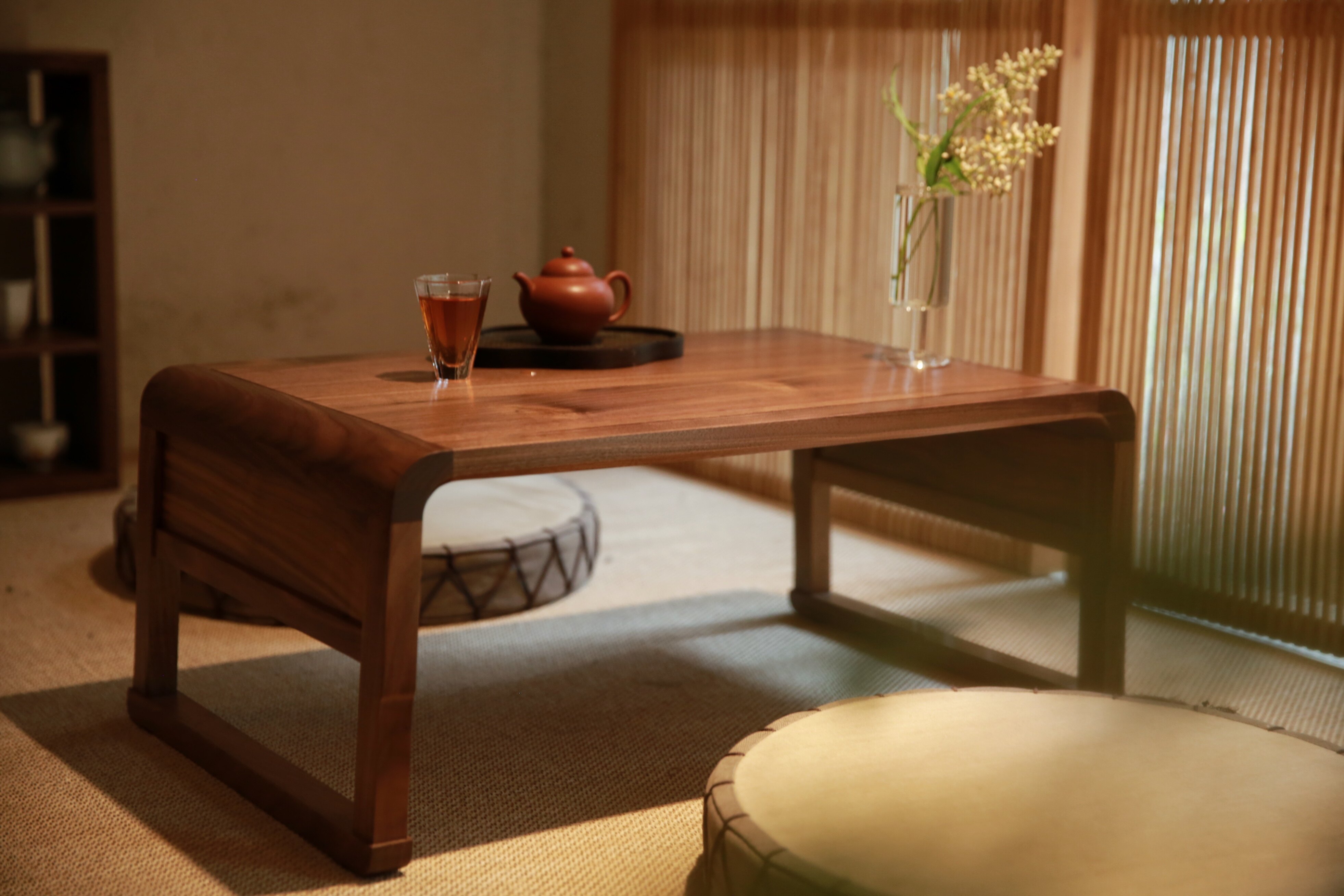 实木榻榻米阳台飘窗禅意茶桌家具茶室日式炕桌壁饰