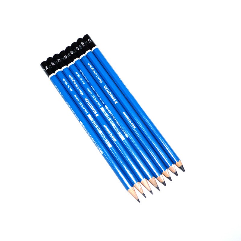 铅笔德国施德楼staedtler100蓝杆素描专业绘图速写2b4b6b铅笔