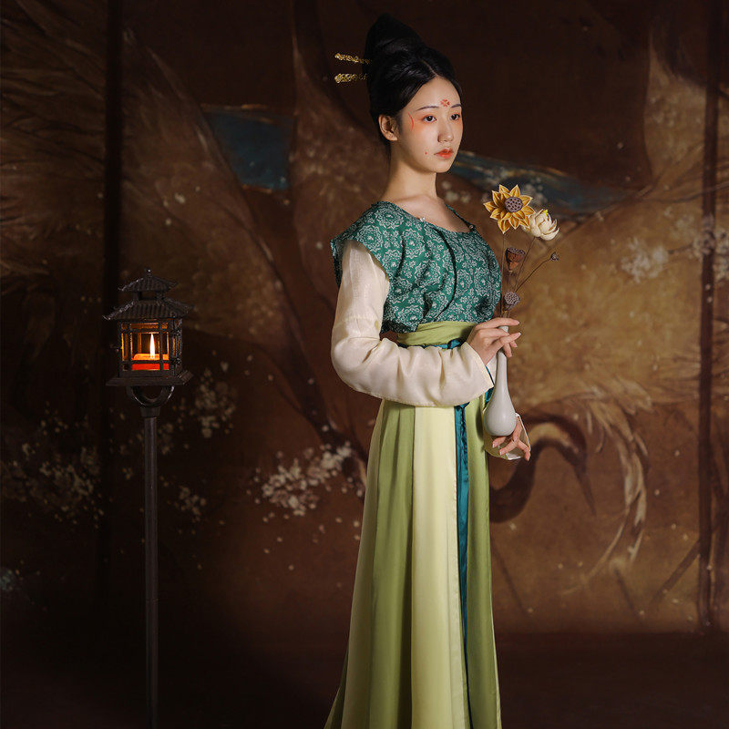 唐叁彩唐制汉唐背45米摆破裙交窬现货岁阑汉服