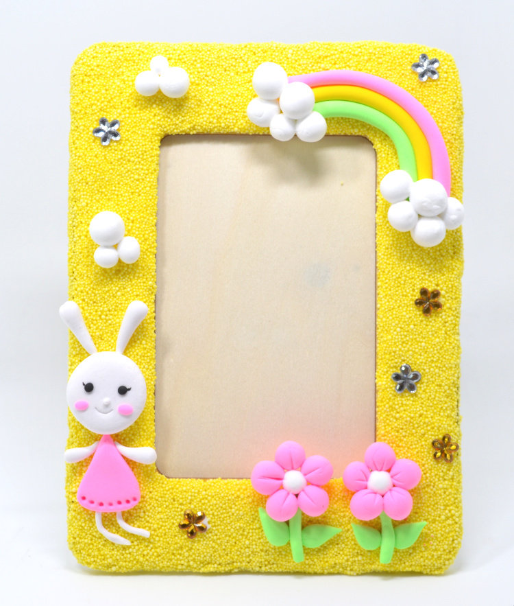 相框亲子幼儿园彩泥橡皮雪花包雪花超轻材料制作粘土