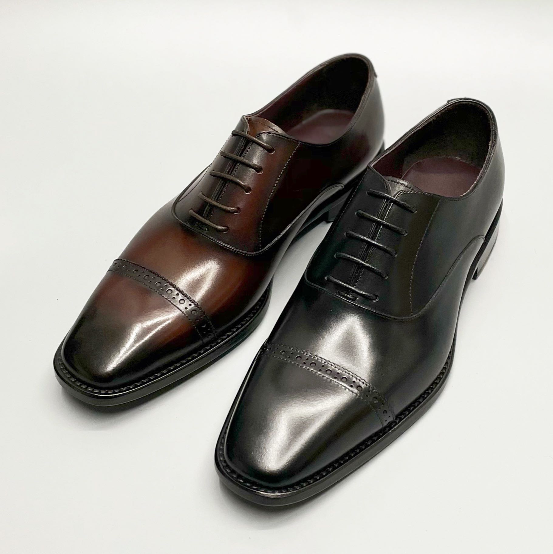 意大利男士三接头皮鞋商务务正系带方头男鞋牛津正装皮鞋