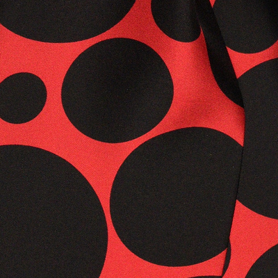 gleerainbow限量红黑真丝斜纹大波点设计感时装丝巾配饰