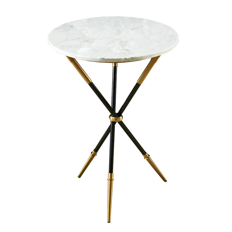 轻奢三腿欧式边桌床边床头卧室三角几角大理石角几