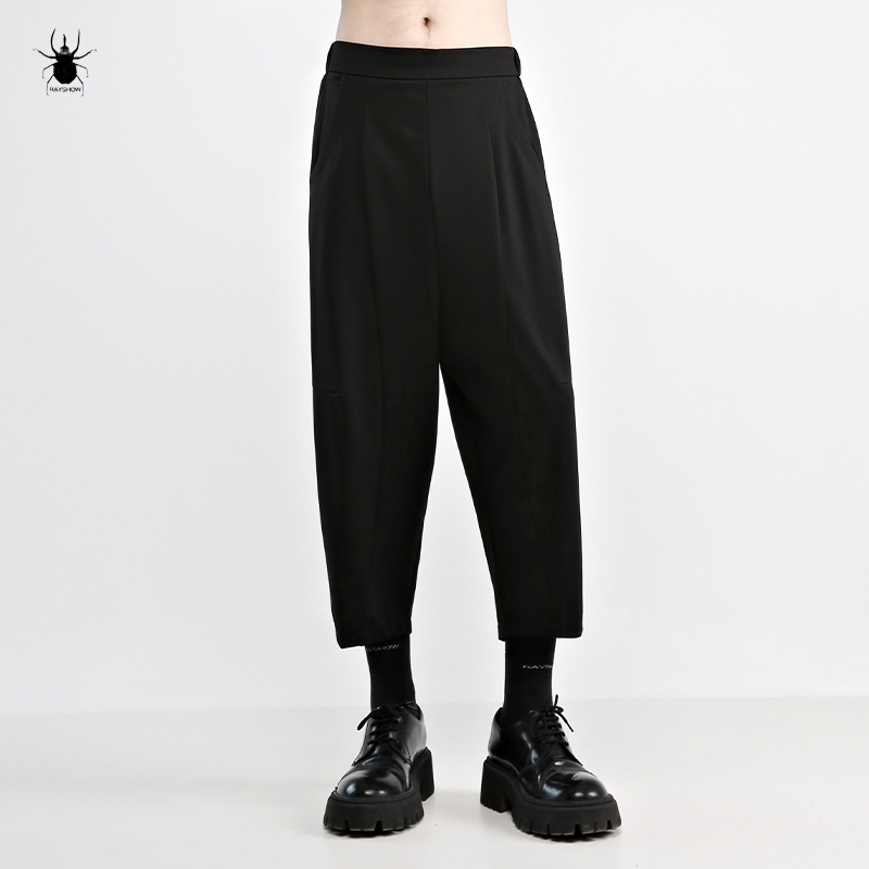 RAYSHOW雷修原创宽松九分吊裆哈伦裤男秋季飞鼠裤休闲垮裤显瘦潮