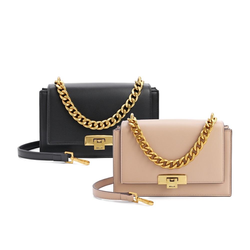 belle百丽箱包2021夏新链条简约手提单肩斜挎包小方包