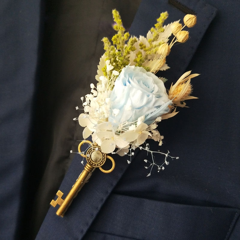 胸花新郎新娘专用姐妹团结结婚永生花婚礼森系胸花