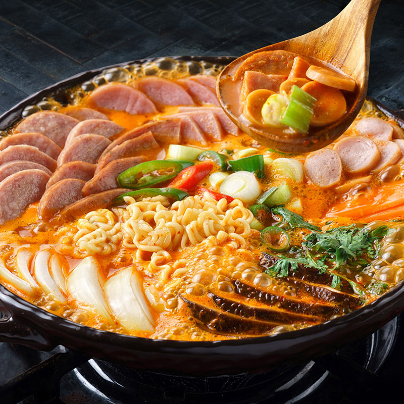 韩国部队火锅材料套餐韩式部对火锅底料芝士夹心年糕食材组合7样