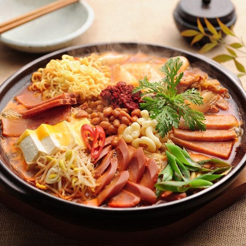 韩国部队火锅材料套餐韩式部对火锅底料芝士夹心年糕食材组合7样