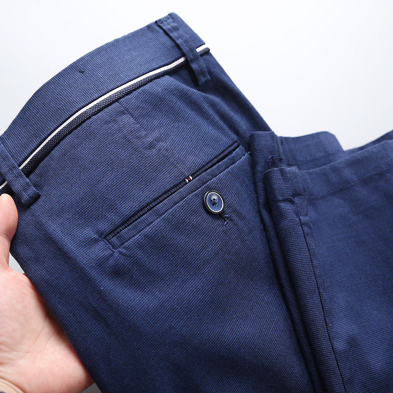 线下500！40天丝外贸尾货休闲裤男裤尾单一线品牌剪标直筒长裤子