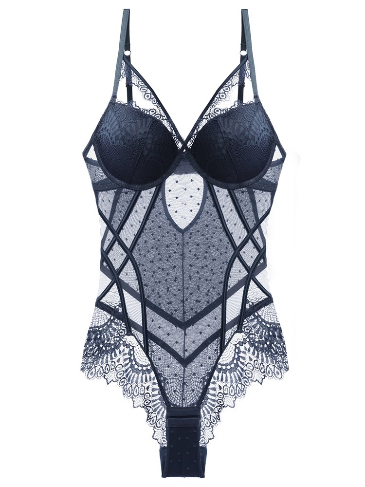 女内衣连体内衣性感束身衣女 美体 塑形塑身衣聚拢收副乳蕾丝胸罩