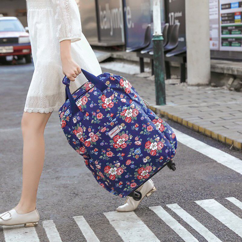 拉杆包女手提轻便旅行包拉杆登机箱帆布印花行李箱男女通用20寸