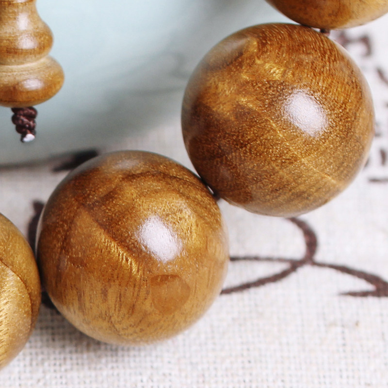 捡漏水波波纹金丝楠木20mm小叶桢楠佛珠手串手串