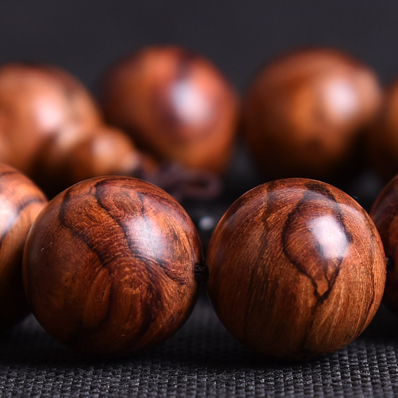 438g黄花梨降香黄檀20mm12颗佛珠手串山水虎皮手串