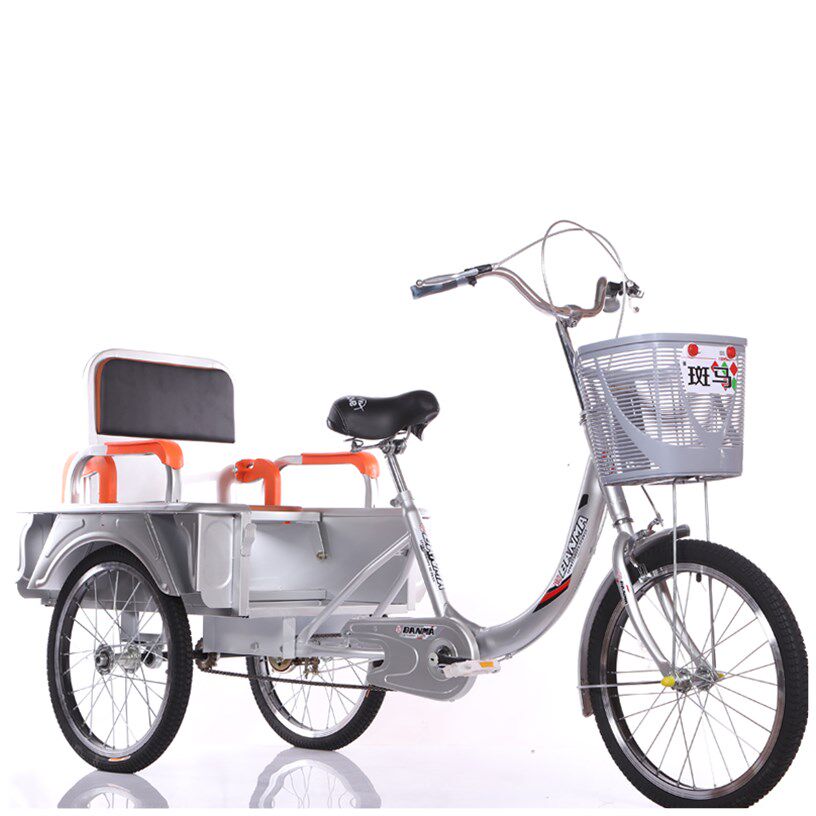 新款中老年脚蹬人力三轮车老人自行车成人载货两用三轮车