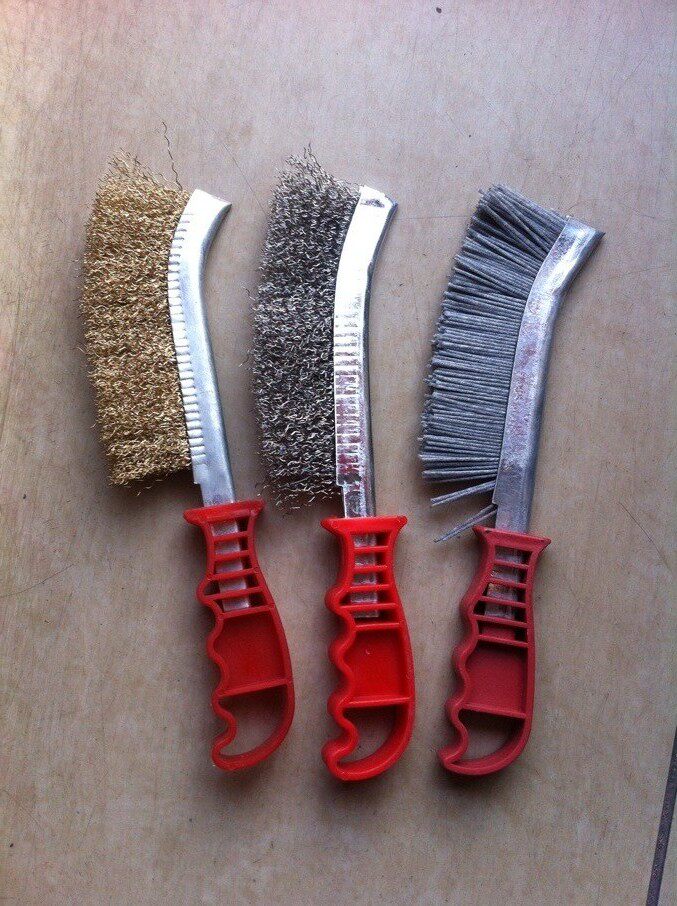 长柄刷子家用去镀铜钢丝刀刷表面清洁刷刀型清锈钢丝刷