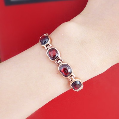 台湾koto鸡心红玛瑙保健磁疗锗石手链不退色防辐射健康女链送长辈