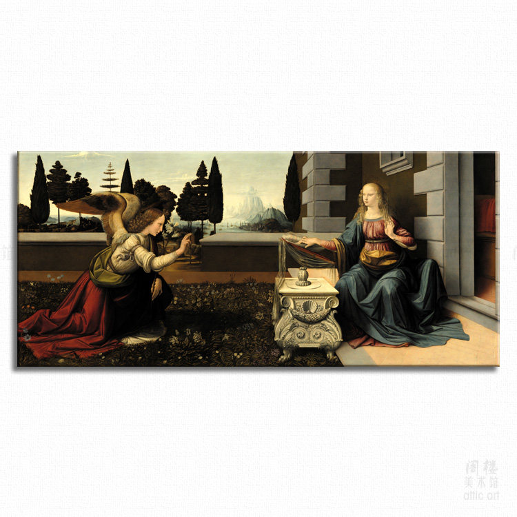 受胎告知leonardodavinci达芬奇装饰画无框画框画电表现代装饰画