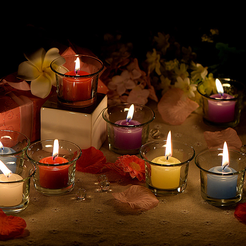 玻璃杯烛台蜡烛防风香薰求婚表白生日派对浪漫婚礼蜡烛