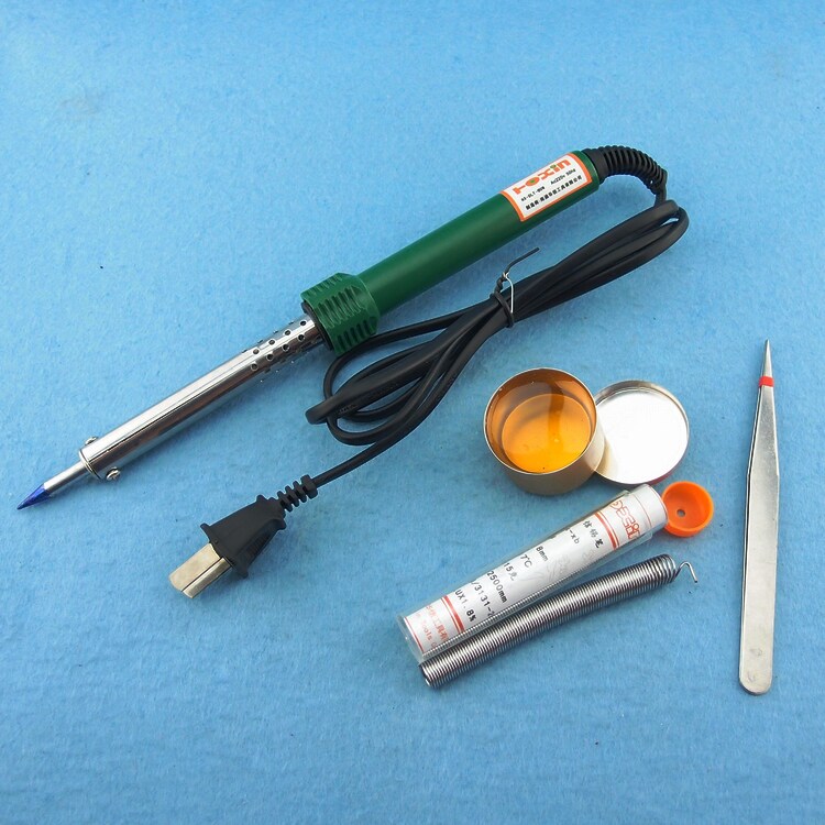华瑞正品瓦外热式电烙铁套装锡丝镊子松香四件烙铁