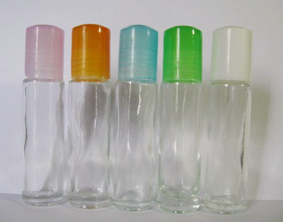 滚珠10ml圆柱玻璃瓶香水瓶分装瓶配白色玻璃化妆化妆