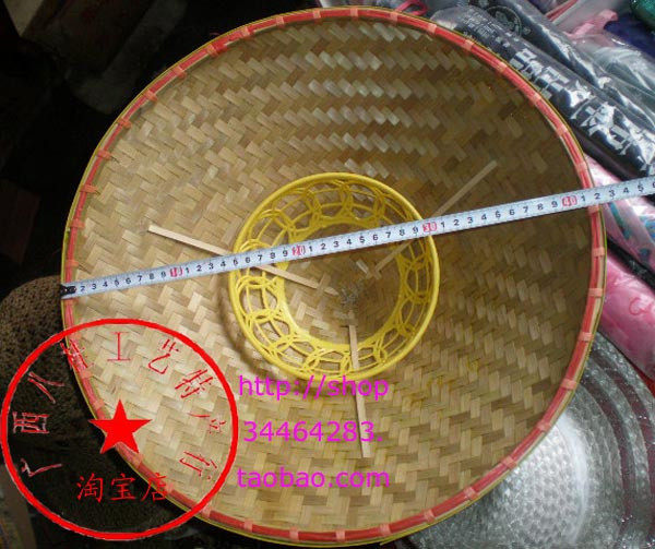 细篾41cm青皮尖顶竹编斗笠竹片竹帽特色帽子帽子