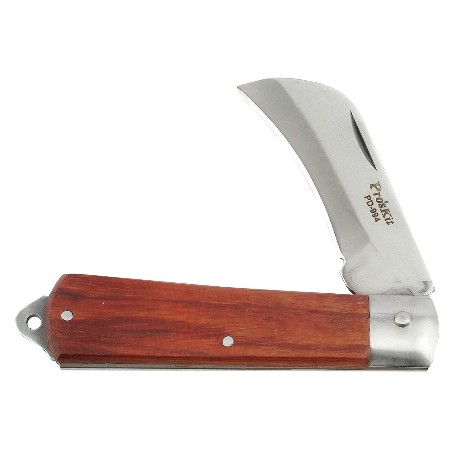 电工台湾宝工pd994不锈钢弯刃刀具剥线刀木柄折叠电工刀