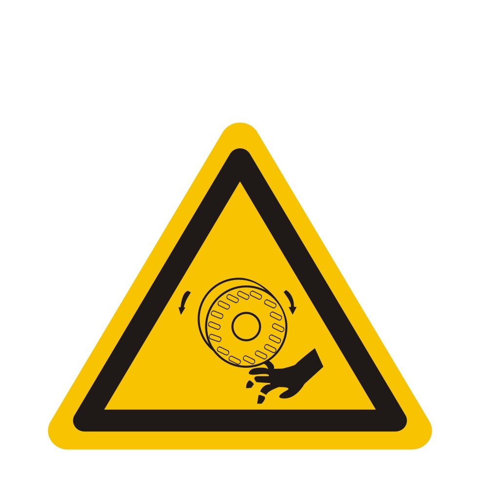 易宣耐高温标贴当心卷入安全标志牌贴纸防水标志牌