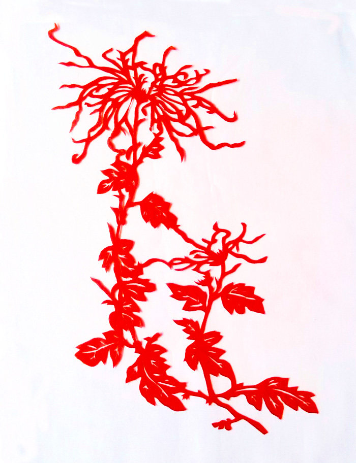 剪纸菊花窗花四君子梅兰菊竹中国特色手工艺品家居家居装饰剪纸