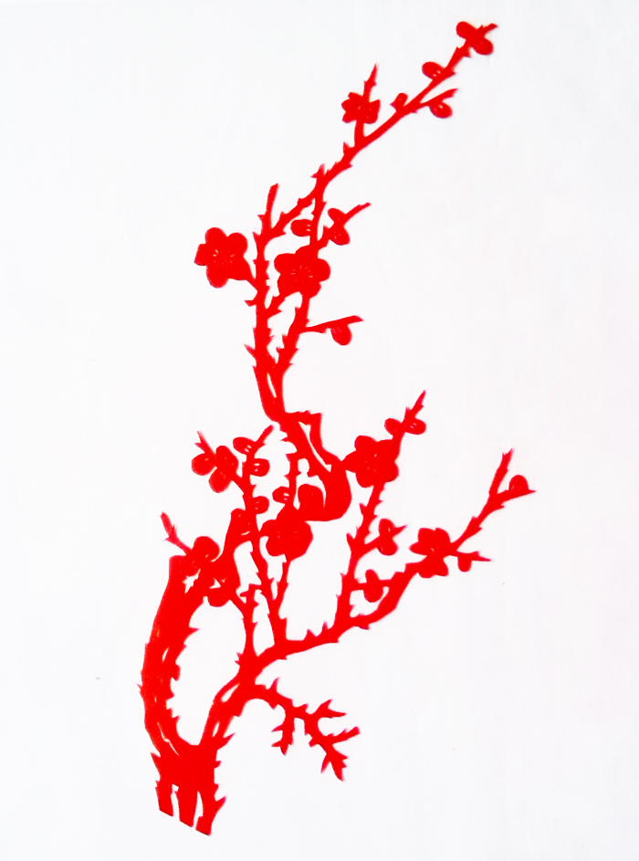 剪纸梅花窗花四君子梅兰菊竹中国特色手工艺品家居家居装饰剪纸